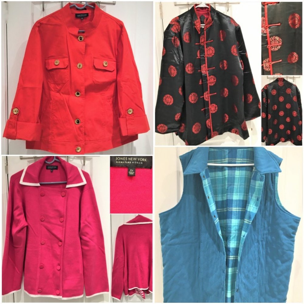 Size 2X Lot 4pc Jackets Vest Jones New York Others